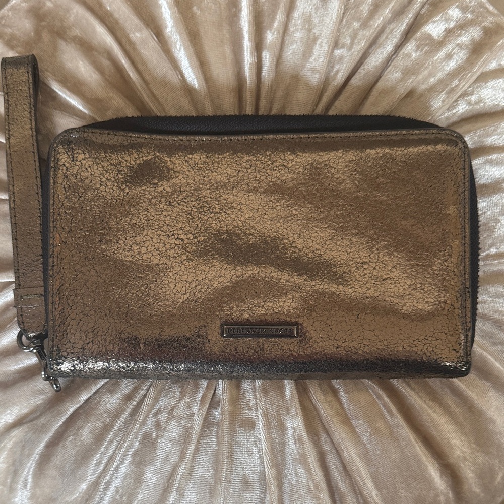 Rebecca Minkoff Light Bronze Metallic Wristlet Wallet